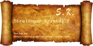 Strelinger Kristóf névjegykártya